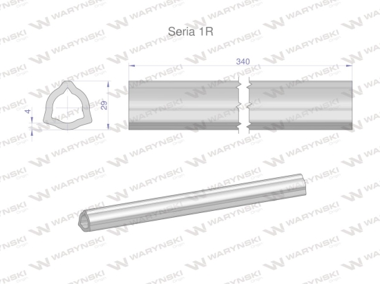Rura wewnętrzna Seria 1R do wału 460 przegubowo-teleskopowego 29x4 mm 340 mm WARYŃSKI