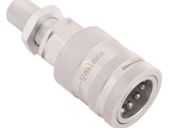Szybkozłącze hydrauliczne gniazdo long M18x1.5 gwint zewnętrzny EURO PUSH-PULL (9100818GL) (ISO 7241-A) Waryński (opakowanie 50szt)