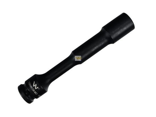Nasadka udarowa 1/2", sześciokątna slim przelotowa ze stali CrMo 16mm długość 150 mm, stosowane w mechanice do kluczy udarowych, Waryński