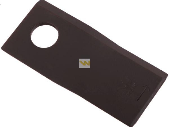 Nóż. nożyk kosiarka lewy 108x47x4mm otwór 19 zastosowanie 1434985 Pottinger WARYŃSKI ( sprzedawane po 25 )