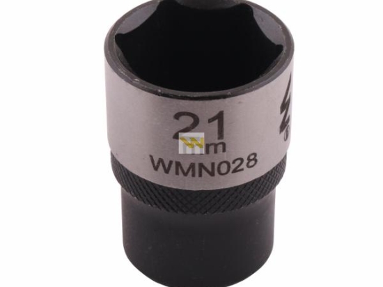 Nasadka sześciokątna 1/2". 21 mm. CrV50BV30. DIN 3124. Waryński