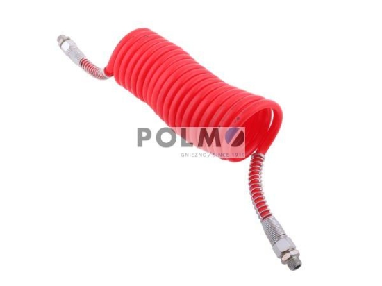 Przewód łączeniowy spiralny czerwone osłony poliamid gwint zewnętrzny 16x1.5 dł 6m POLMO