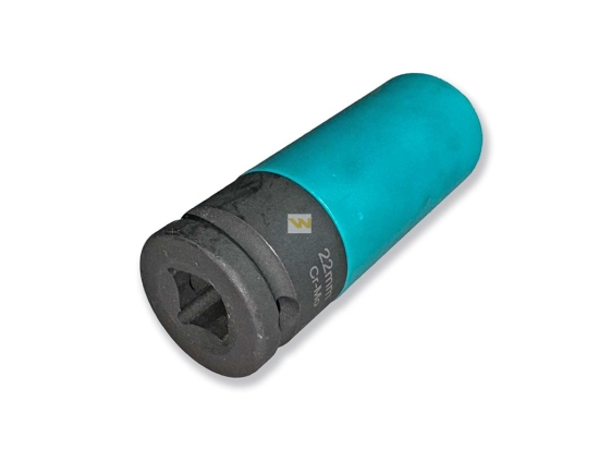 Nasadka udarowa 1/2 ze stali CrMo 22mm z magnesem i osłoną do felg aluminiowych Waryński