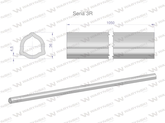 Rura wewnętrzna Seria 3R do wału 1210 przegubowo-teleskopowego 36x4.5 mm 1055 mm WARYŃSKI