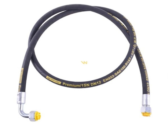 Przewód hydrauliczny gwint M22x1.5 prosta/90 stopni (kolanko) L-500mm DN12-1SN (AK-13-500; P11P12) 16.0MPa Waryński