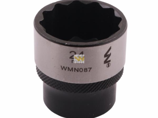 Nasadka dwunastokątna 3/8". 24 mm. CrV50BV30. DIN 3124. Waryński