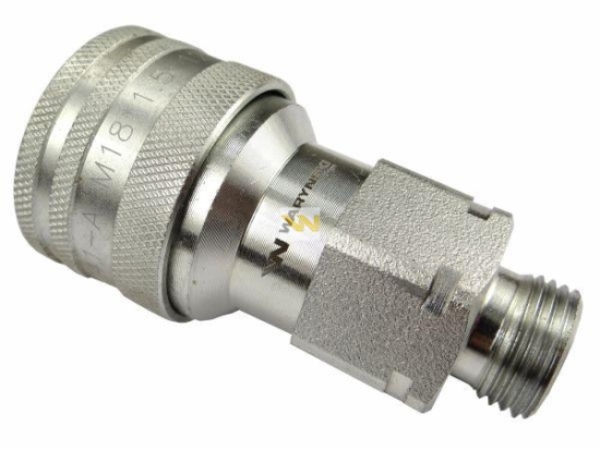Szybkozłącze hydrauliczne gniazdo M18x1.5 gwint zewnętrzny EURO (9100818G) (ISO 7241-A) Waryński (opakowanie 50szt)