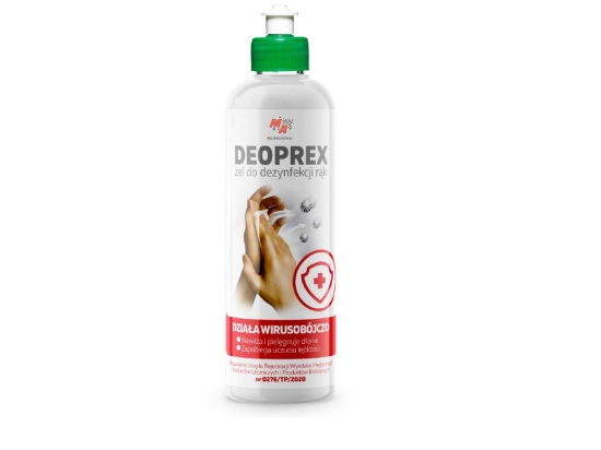 Wirusobójczy żel do higienicznej dezynfekcji rąk 400ml z korkiem typu push-pull