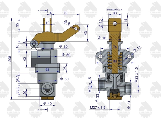 Zawór hamulcowy 956828 C-360 ORYGINAŁ URSUS