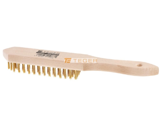Szczotka druciana do rdzy PREMIUM - drut mosiądzowany / 3 rzędowa / TEGER