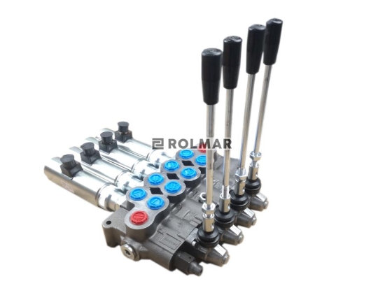 Rozdzielacz hydrauliczny (70 l/m) 4 sekc. ster. ręczno-elektryczne 12 VDC