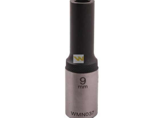 Nasadka sześciokątna 1/2". 9 mm. długa. CrV50BV30. DIN 3124. Waryński
