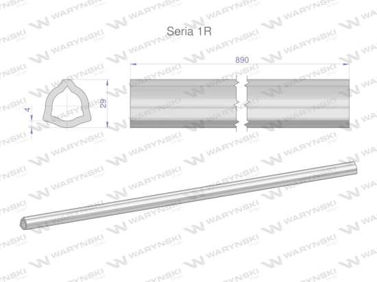 Rura wewnętrzna Seria 1R do wału 1010 przegubowo-teleskopowego 29x4 mm 890 mm WARYŃSKI