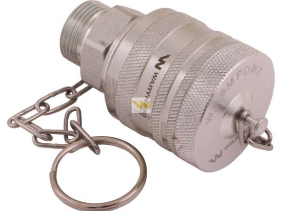 Komplet - zawór wtyczka M22x1.5 skręcane (50490030) z gwintowaną pokrywą/osłoną aluminiową Waryński
