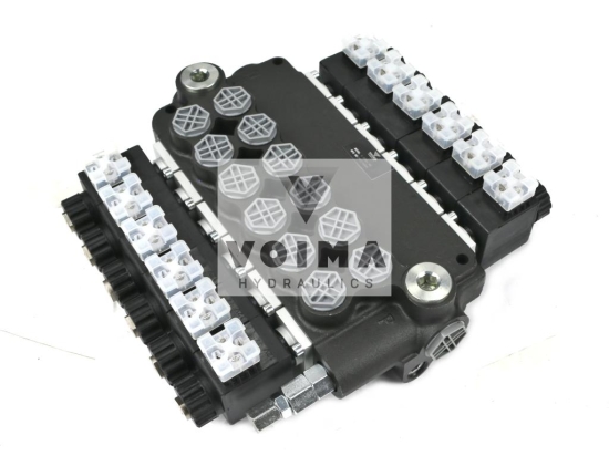 Rozdzielacz hydrauliczny 6-sekcyjny sterowany elektrycznie 12V 80L VOIMA
