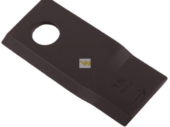 Nóż. nożyk kosiarka lewy 107x50x4mm otwór 19 zastosowanie 570683 Niemeyerl WARYŃSKI ( sprzedawane po 25 )