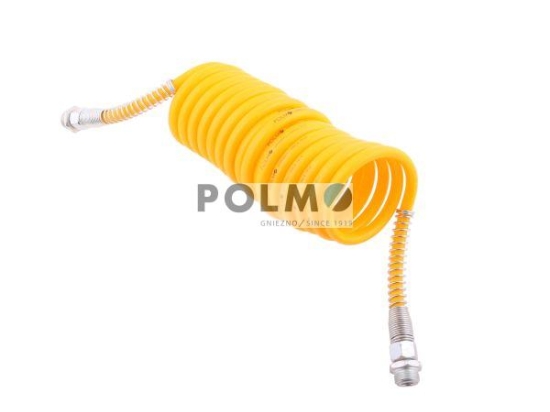 Przewód łączeniowy spiralny żółte osłony poliamid gwint zewnętrzny 16x1.5 dł 6m POLMO