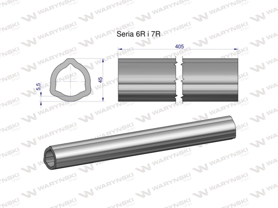 Rura wewnętrzna Seria 6R i 7R do wału 560 przegubowo-teleskopowego 45x5.5mm 405 mm WARYŃSKI