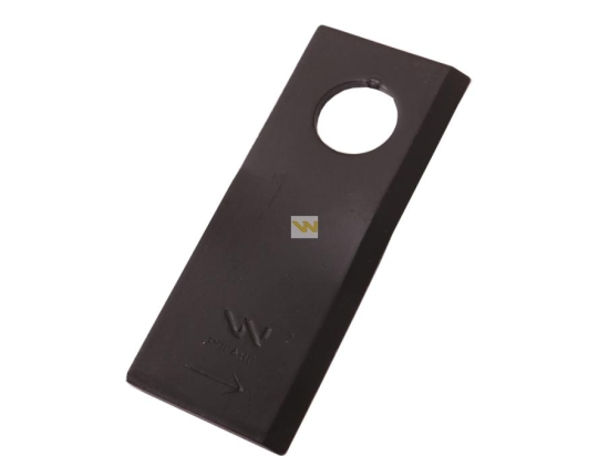 Nóż. nożyk kosiarka lewy 100X40X3mm otwór 19 zastosowanie RS 100/3 Sipma WARYŃSKI ( sprzedawane po 25 )