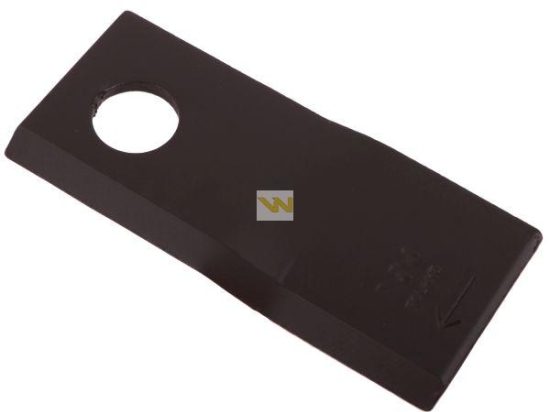 Nóż. nożyk kosiarka prawy 112x48x4mm otwór 19 zastosowanie 123707 134308 Fella WARYŃSKI ( sprzedawane po 25 )