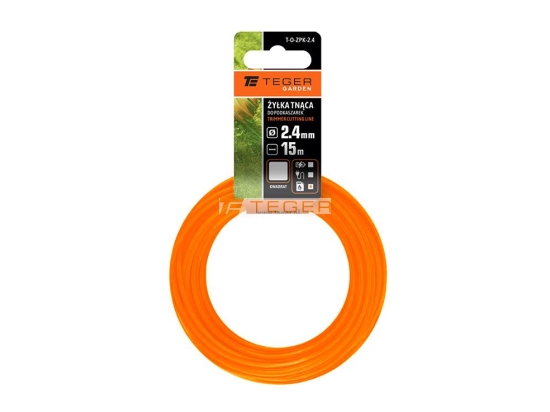 Żyłka tnąca do podkaszarek / Kwadrat / 2.4 mm / 15 m / TEGER