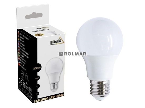 Żarówka LED (SAMSUNG LED) 230V E27 A60 9.5W 880LM 3000K barwa ciepła (sprzedawane po 10)