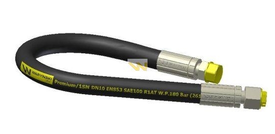 Przewód hydrauliczny gwint M18x1,5 proste L-1600mm DN10-1SN (AB-10-1600; P11P21) 18MPa Waryński