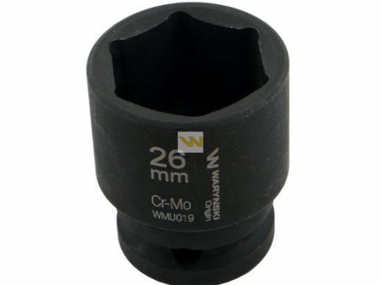 Nasadka udarowa sześciokątna 1/2". 26 mm. CrMo. DIN 3129. Waryński