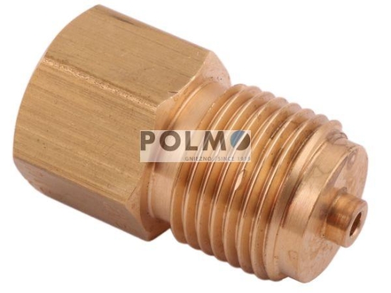 Złączka manometryczna gwint zewnętrzny G1/2" x gwint wewnętrzny G1/4" (mosiądz) POLMO