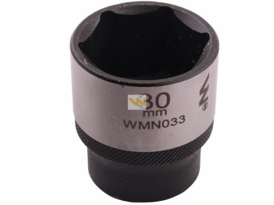 Nasadka sześciokątna 1/2". 30 mm. CrV50BV30. DIN 3124. Waryński