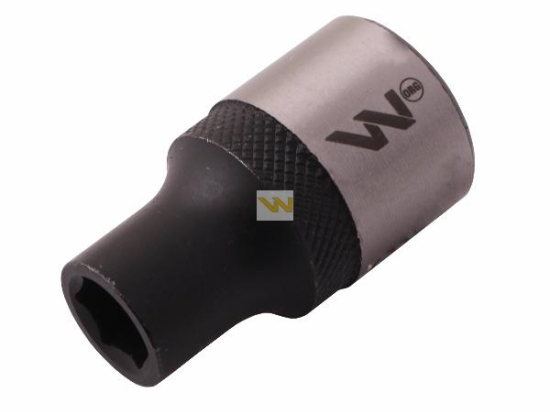 Nasadka sześciokątna 1/2". 9 mm. CrV50BV30. DIN 3124. Waryński