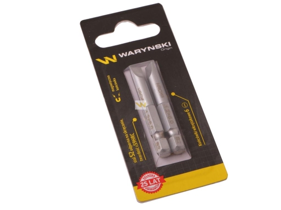 Końcówki wkrętakowe bity 6 50mm Waryński komplet w blistrze dwusztukowym