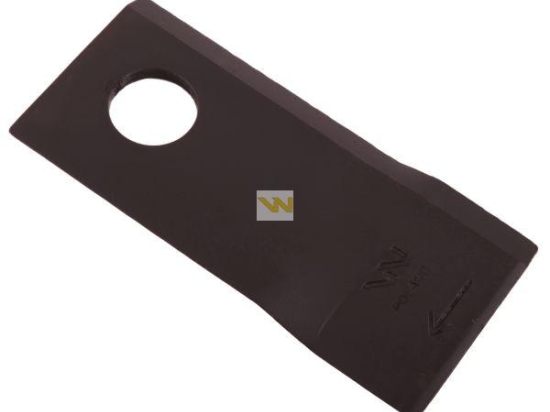 Nóż. nożyk kosiarka prawy 107x50x4mm otwór 19 zastosowanie 570684 Niemeyerl WARYŃSKI ( sprzedawane po 25 )