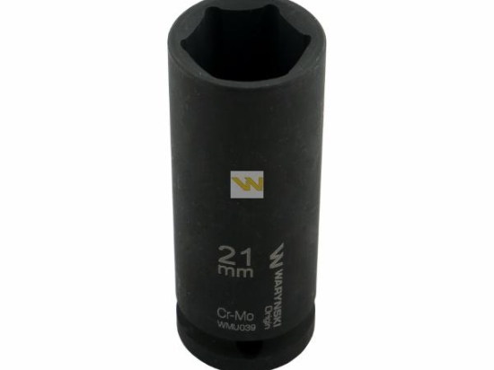 Nasadka udarowa sześciokątna długa 1/2". 21 mm. CrMo. DIN 3129. Waryński