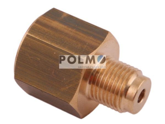 Złączka manometryczna gwint zewnętrzny G1/8" x gwint wewnętrzny M10x1  (mosiądz) POLMO