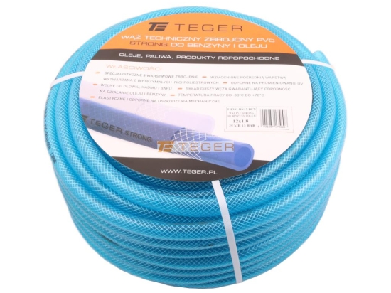Wąż PVC do benzyny i oleju STRONG DN12 13bar TEGER (sprzedawane po 25m)