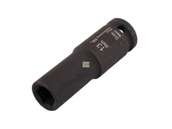 Nasadka udarowa sześciokątna długa 1/2". 13 mm. CrMo. DIN 3129. Waryński