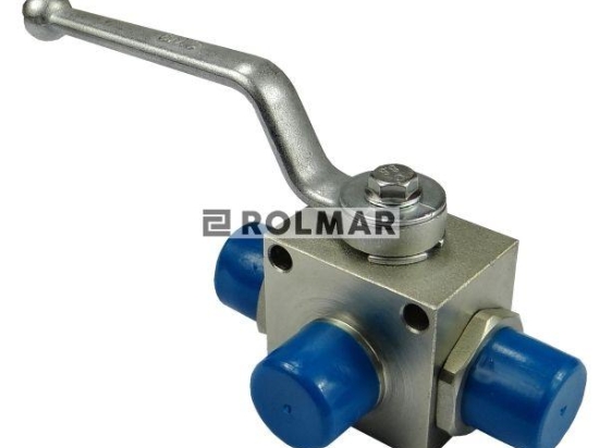 Zawór kulowy hydrauliczny 3-drożny M22x1.5 z otworami montażowymi