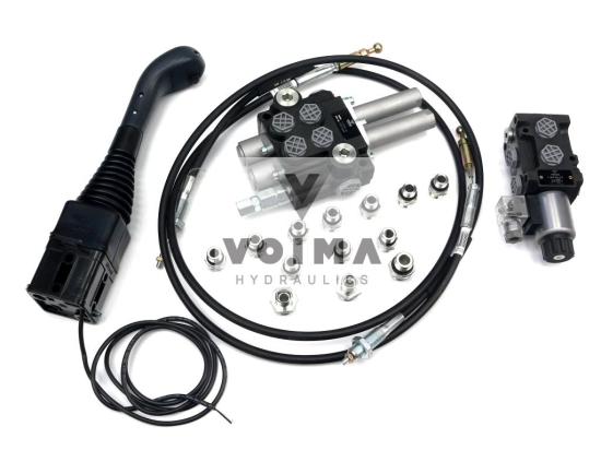 Zestaw do Ładowacz TUR -Rozdzielacz 40L 2-sekcyjny + Elektrozawór + Joystick z przyciskiem + Elementy złączne + Linki na kulkę 1500mm VOIMA