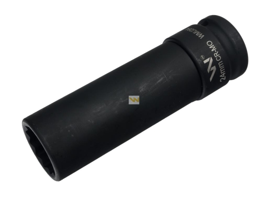 Nasadka udarowa 3/4" dwunastokątnaze stali CrMo 24mm bardzo długa D120 SLIM Waryński