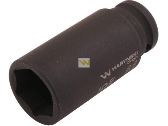 Nasadka udarowa sześciokątna długa 1/2" 27 mm. CrMo. DIN 3129. Waryński