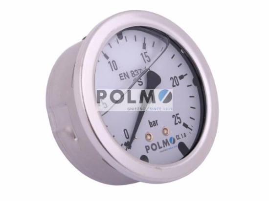 Manometr glicerynowy M63 0-25 bar tylne przyłącze G1/4" POLMO
