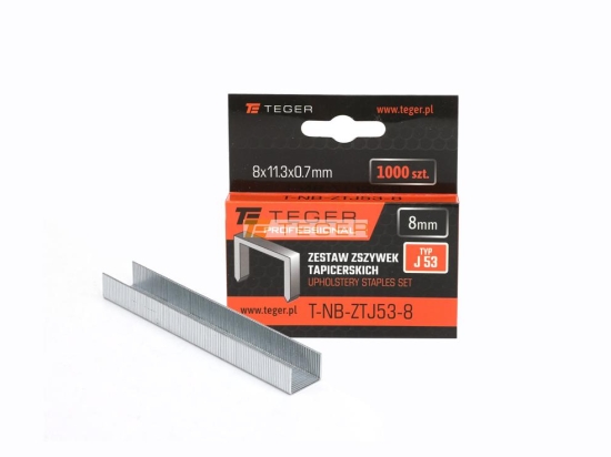 Zestaw zszywek tapicerskich PROFESSIONAL (typ J/53) 8/11,3/0,7mm / 1000 szt / TEGER