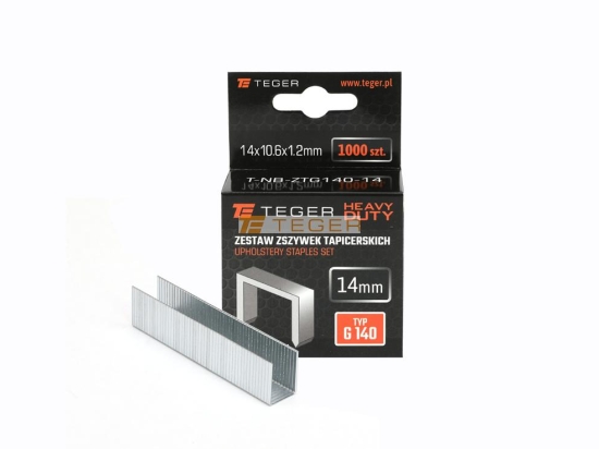 Zestaw zszywek tapicerskich HEAVY DUTY (typ G/140) 14/10,6/1,2mm / 1000 szt / TEGER