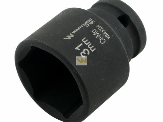 Nasadka udarowa sześciokątna 1/2". 31 mm. CrMo. DIN 3129. Waryński