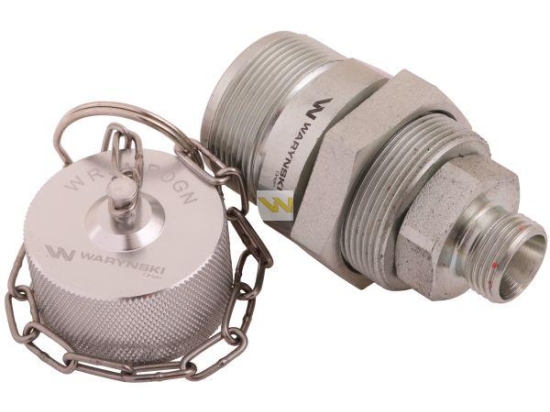 Komplet - Zawór gniazdo (Bizon) M18x1.5 skręcane (ZSR6160101) z gwintowaną pokrywą/osłoną aluminiową Waryński