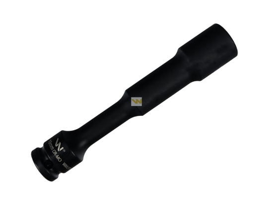 Nasadka udarowa 1/2", sześciokątna slim przelotowa ze stali CrMo 19mm długość 150 mm, stosowane w mechanice do kluczy udarowych, Waryński