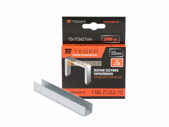 Zestaw zszywek tapicerskich PROFESSIONAL (typ J/53) 10/11,3/0,7mm / 1000 szt / TEGER