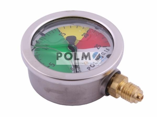 Manometr glicerynowy M63 0-25 bar gwint M12x1.5 dolne przyłącze. obudowa kwasoodporna. Opryskiwacz POLMO