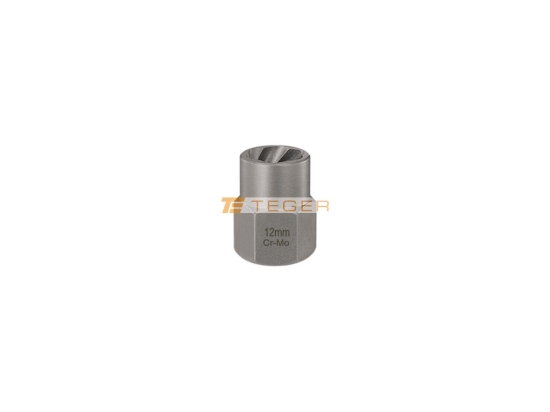 Nasadka do odkręcania uszkodzonych śrub i nakrętek, (12mm) - kute/ stal Cr-Mo, Teger